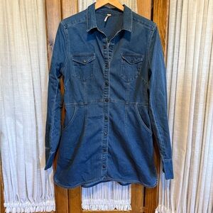 Free People Long Sleeve Denim Dress